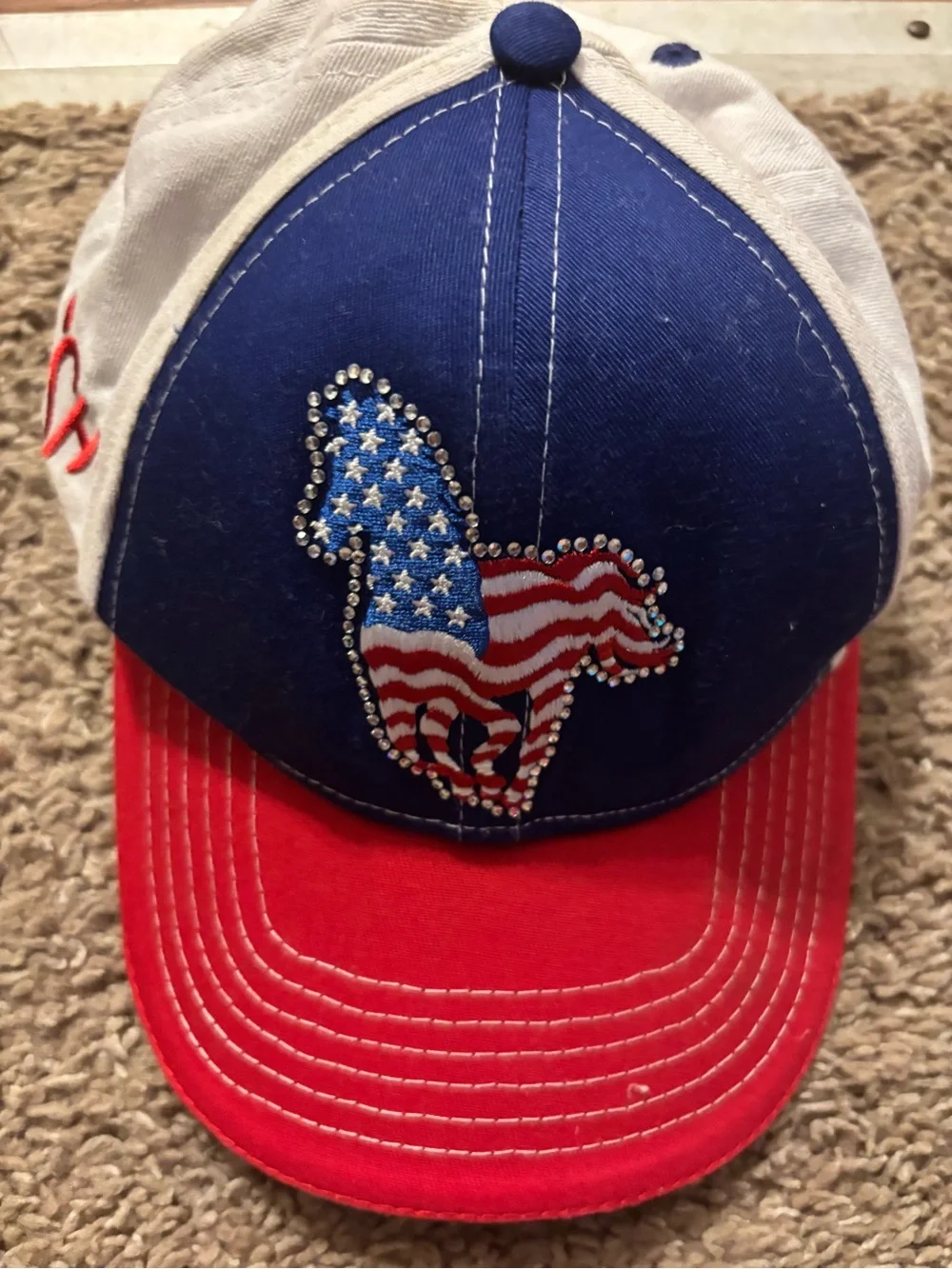 Cowgirl Hardware Girl Youth Vintage Baseball Cap patriotic Color Design Like New